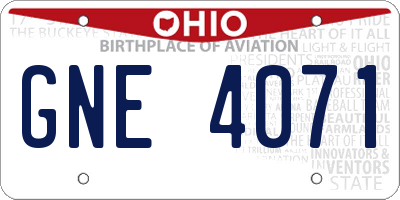 OH license plate GNE4071