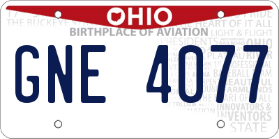 OH license plate GNE4077