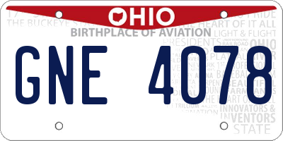 OH license plate GNE4078