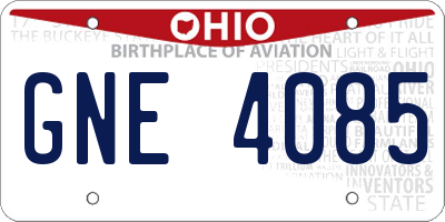 OH license plate GNE4085