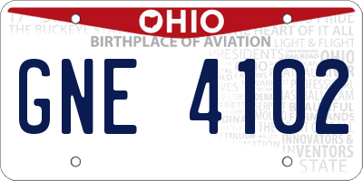 OH license plate GNE4102