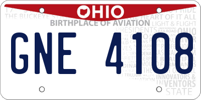 OH license plate GNE4108