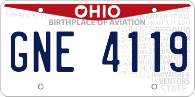 OH license plate GNE4119