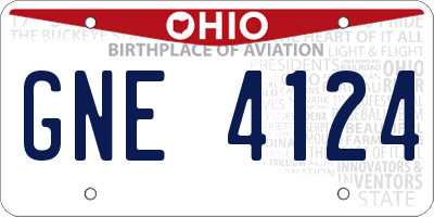 OH license plate GNE4124