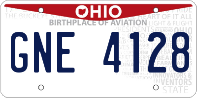 OH license plate GNE4128