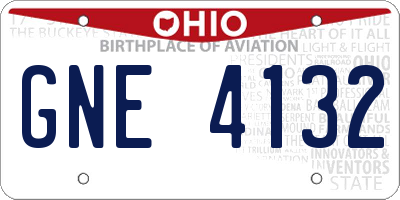 OH license plate GNE4132