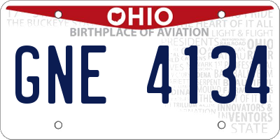 OH license plate GNE4134