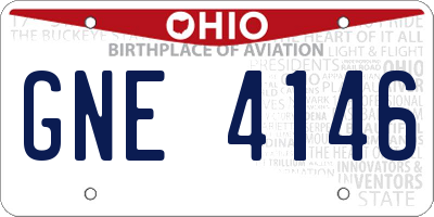 OH license plate GNE4146
