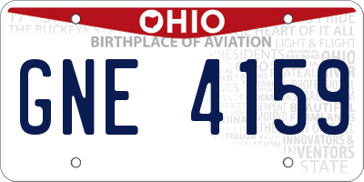 OH license plate GNE4159