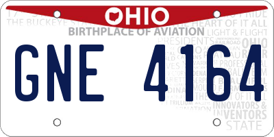 OH license plate GNE4164