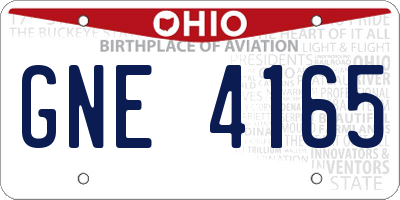 OH license plate GNE4165