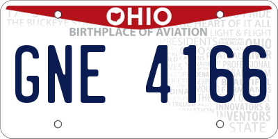 OH license plate GNE4166