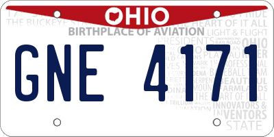 OH license plate GNE4171