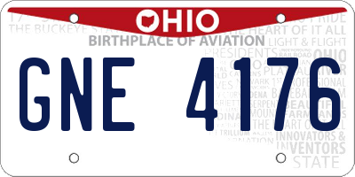 OH license plate GNE4176