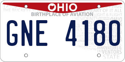 OH license plate GNE4180