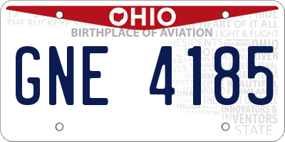 OH license plate GNE4185
