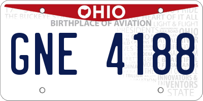 OH license plate GNE4188