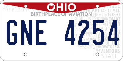 OH license plate GNE4254