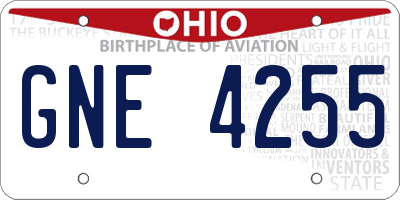 OH license plate GNE4255
