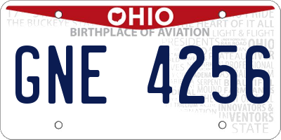 OH license plate GNE4256