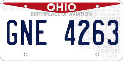 OH license plate GNE4263