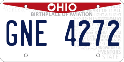 OH license plate GNE4272