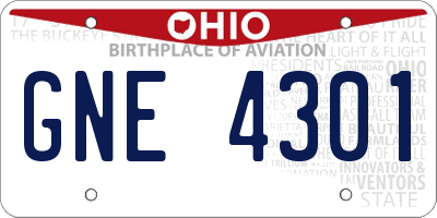 OH license plate GNE4301