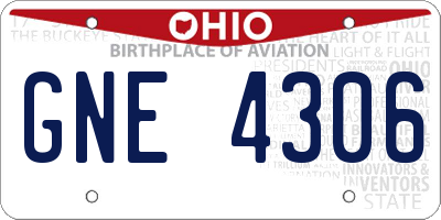 OH license plate GNE4306