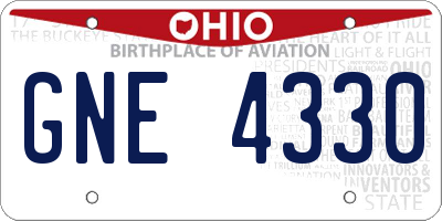 OH license plate GNE4330