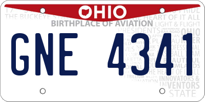 OH license plate GNE4341