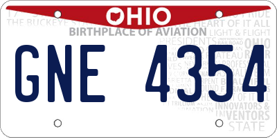 OH license plate GNE4354