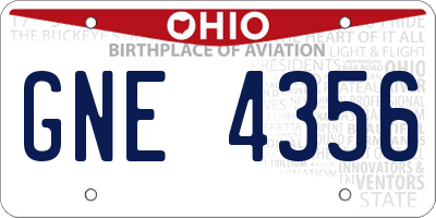 OH license plate GNE4356