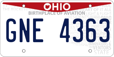 OH license plate GNE4363