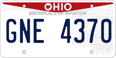 OH license plate GNE4370