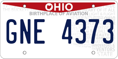 OH license plate GNE4373
