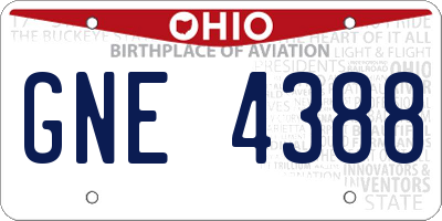 OH license plate GNE4388