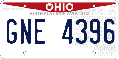OH license plate GNE4396