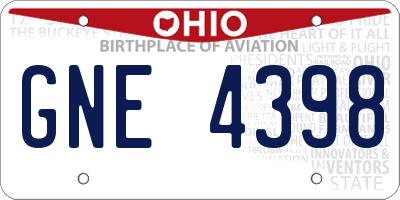 OH license plate GNE4398