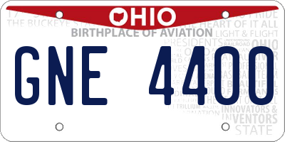 OH license plate GNE4400