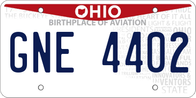 OH license plate GNE4402