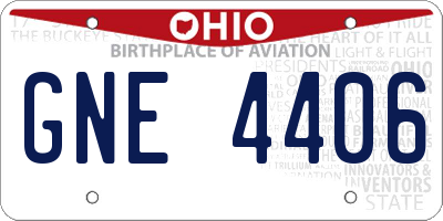 OH license plate GNE4406
