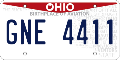 OH license plate GNE4411
