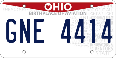 OH license plate GNE4414