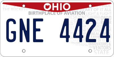OH license plate GNE4424