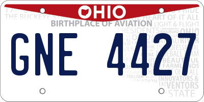 OH license plate GNE4427