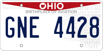 OH license plate GNE4428