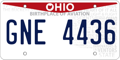 OH license plate GNE4436