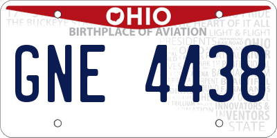 OH license plate GNE4438