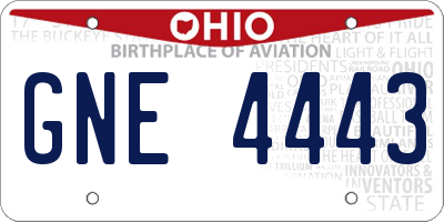 OH license plate GNE4443