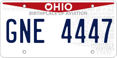 OH license plate GNE4447